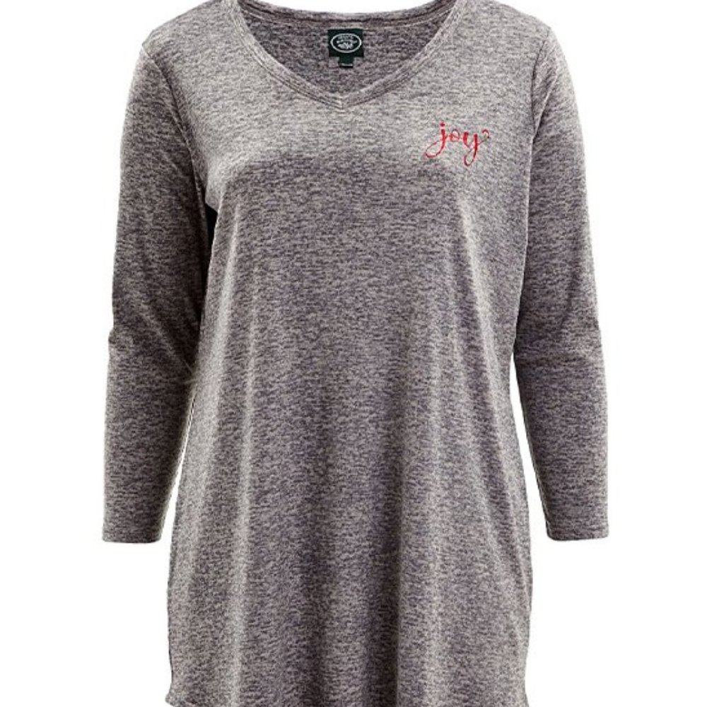 NWT LAURA ASHLEY Gray & Red 'Joy' Sleep Dress - M